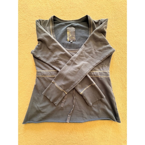 Lolë Long Sleeve Drawstring Waist Sweatshirt Top Women L Blue - Picture 2 of 9